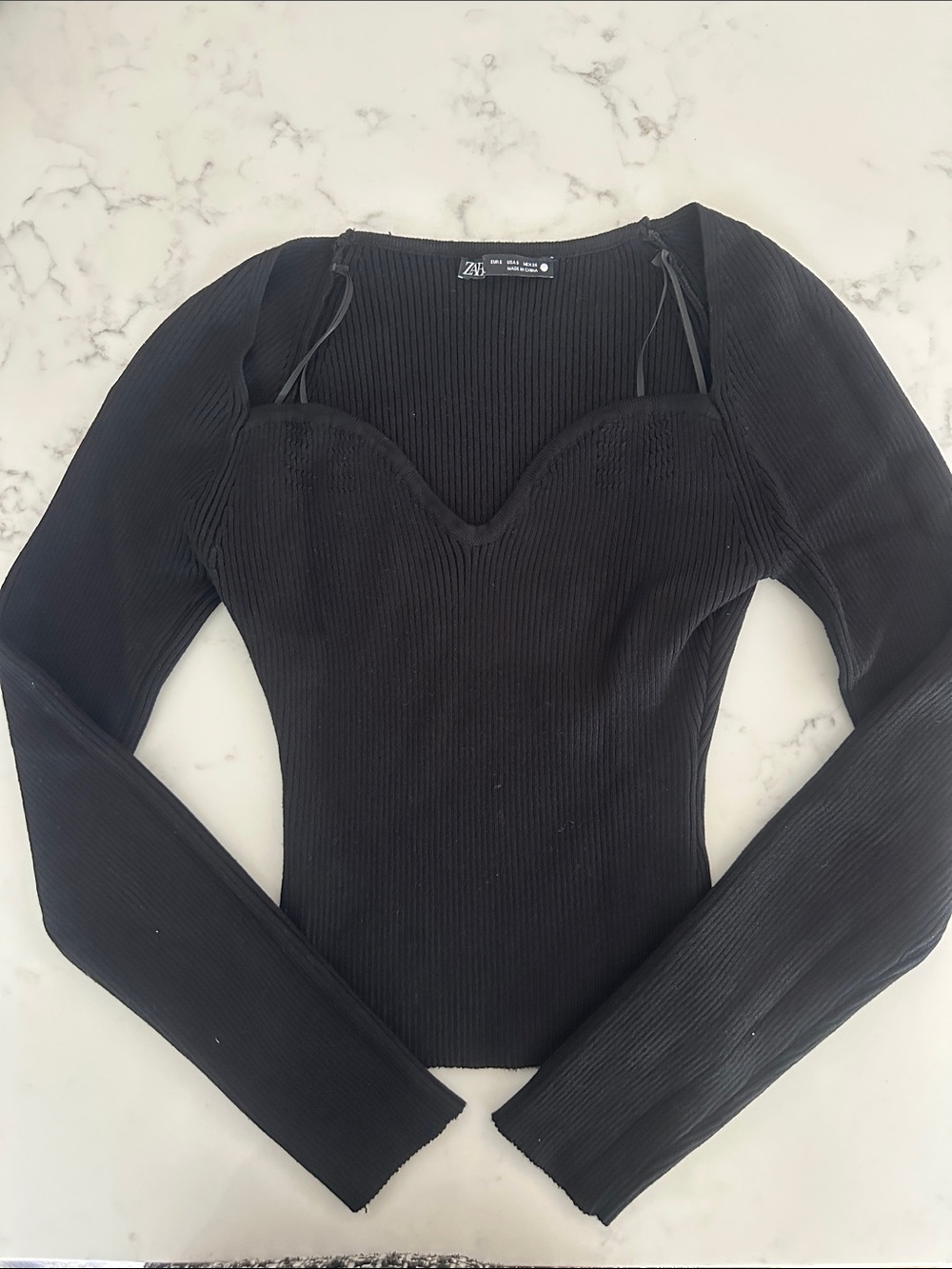 Zara Black Ribbed Sweater